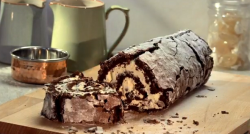 Paul Hollywood’s chocolate and peppermint flour-less roulade made with black Mitcham mint  ...