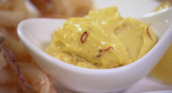 Rosemary Shrager’s calamari with aioli (squid with mayo) on Chopping Block