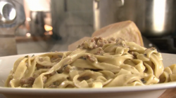 Rick Stein’s tagliatelle with ceviche sauce on Rick Stein’s Long Weekends