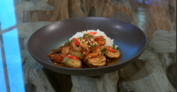 The Hairy Bikers Thai massaman prawn curry with Jersey Royal potatoes dish on Saturday Kitchen