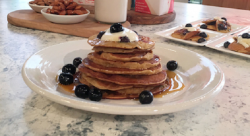 Adria Wu’s Vegan Mango Berry Pancakes on Sunday Brunch