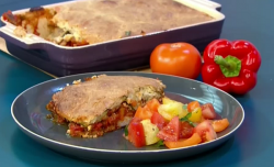 Josie Gibson’s vegetarian courgette and aubergine lasagne dish on The Saturday Show