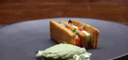 Karmen’s tomato and ricotta mille-feuille with basil ice cream dessert on Masterchef Australia