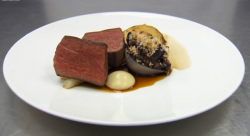 Chris McCormack beef fillet with oxtail dish cooked by Simon Webbe on Celebrity MasterChef 2016