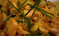 Atul Kochhar’s  Indian  bubble and squeak with curried fish on Hairy Bikers Everyday Gourmets