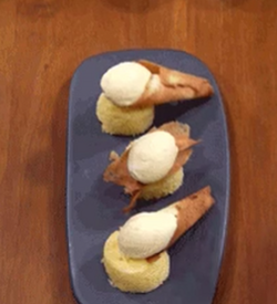 Karmen Lu’s ice cream with horn melon syrup dessert on MasterChef Australia