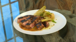 Michel Roux Jr. lamb steaks with braised fennel on Saturday Kitchen