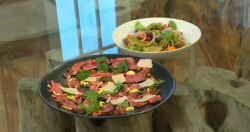 Rosie Birkett’s carpaccio with  panzanella on Saturday Kitchen