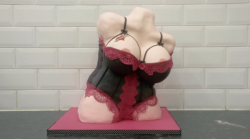vanilla and raspberry sponge lady figure cake on The Extreme Cake Makers