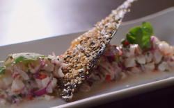 Moroccan Sea bream chavicha dish with Dorset wasabi on Saturday Kitchen with Brian Turner