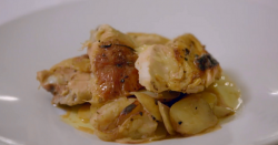 Tom Kerridge’s exhaust smoked chicken with rosemary and black pepper dish on Top Gear