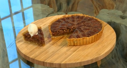 Cyrus’s spiced pecan pie with ice cream dessert on Saturday Kitchen