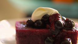 Mary Berry summer pudding with red currents and berries  for a summer lunch on Mary Berry Cooks