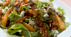 Lorraine Pascale’s autumn salad with fried pears,  pancetta and warm honey dressing on Hom ...