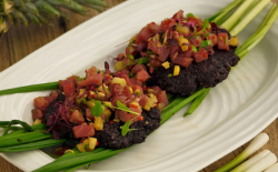Kelis and Andy Taylor’s Spicy Tuna Arepas with Sour Mango and Charred Pineapple on Sunday  ...