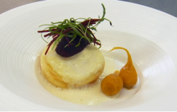 Nigel Haworth ‘s Lancashire cheese souffle cooked by Jimmy Osmond on Celebrity Masterchef Uk