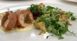 Alexis chicken ballotine dish on Celebrity Masterchef UK