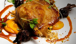 Matt’s confit duck leg with pumpkin dish on MasterChef Australia