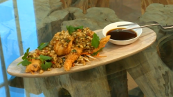 Glynn Purnell’s chicken with satay sauce dish on Saturday Kitchen