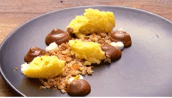 Smoky Chocolate Mousse with Tangelo Granita and Sponge on MasterChef Australia