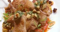 Matt’s confetti quail with corn and chorizo salsa on Masterchef Australia