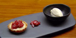 Elise’s Quandong and Creme Pat Tart with Mastic Ice Cream dessert on MasterChef Australia