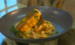 Nadiya Hussain’s crispy spiced cod with sweet onion dish on Saturday kitchen