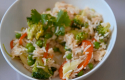 Anna’s egg fried rice dish for students on Eat Well for Less