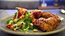 John Torode’s Korean Fried Chicken on Celebrity Masterchef UK