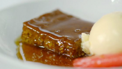 James Martin’s Baked ginger parkin with rhubarb dessert on Saturday Kitchen