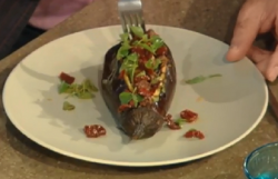 Matt’s aubergine stuffed with sausage on Saturday Kitchen