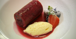 Nigel Haworth’s summer fruit pudding with lemon cream dessert on Celebrity MasterChef UK