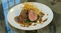 Matt Tebbutt’s veal with spinach and chips on Saturday Kitchen