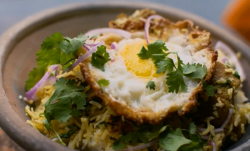 Nadiya’s biryani with goat meat and egg on The Chronicles of Nadiya