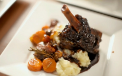 Lorraine Pascale’s lamb shanks with beaked mash potatoes dish on Home Cooking Made Easy