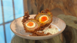 Daniel Doherty’s Scotch Eggs bhaji dish on Saturday Kitchen