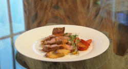 Jose Pizarro’s lamb neck with roasted potatoes and tomatoes dish on Saturday Kitchen