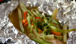 Lorraine Pascale’s tin foil Thai trout with noodles on Lorraine’s Fast, Fresh and Ea ...