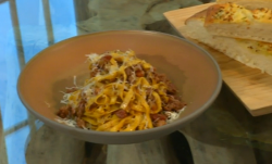 Gennaro Contaldo’s bolognese ragù with Focaccia bread on Satuirday Kitchen