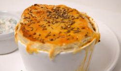 Atul and Chris’ rabbit biryani pie on Yes chef