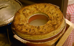 Orlette’s chicken liver cake on The Hairy Bikers Chicken and Egg food show