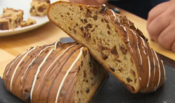 Andrew’s chocolate barmbrack bread on the Great British Bake Off