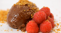 Rupert and Louise’s chocolate mousse and raspberries dessert on Yes Chef