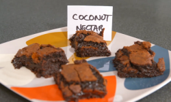 Lucy Jones’ chocolate brownies with coconut blossom nectar on Food Unwrapped