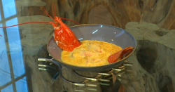 Michel Roux Jr. lobster and roquefort gratin dish on Saturday Kitchen