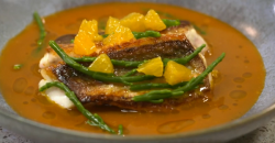 Nathan Outlaw’s red gurnard fish soup with samphire on Yes Chef