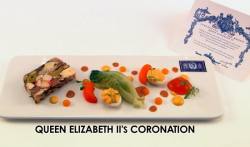 Josh’s Queen Elizabeth II’s Coronation starter with curry chicken and lobster terrin ...