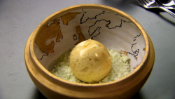 Adam’s golden apple dessert on the Great British Menu