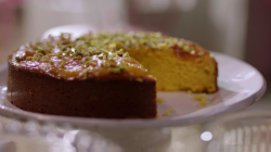 Nigella Lawson’s apricot almond cake with rosewater and cardamom on Simply Nigella