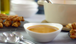 Mary Berry’s butternut squash soup with with chopped ginger and runny honey on Foolprof Co ...